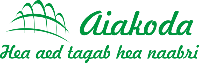 Roheline Aiakoda logo pikk sloganiga