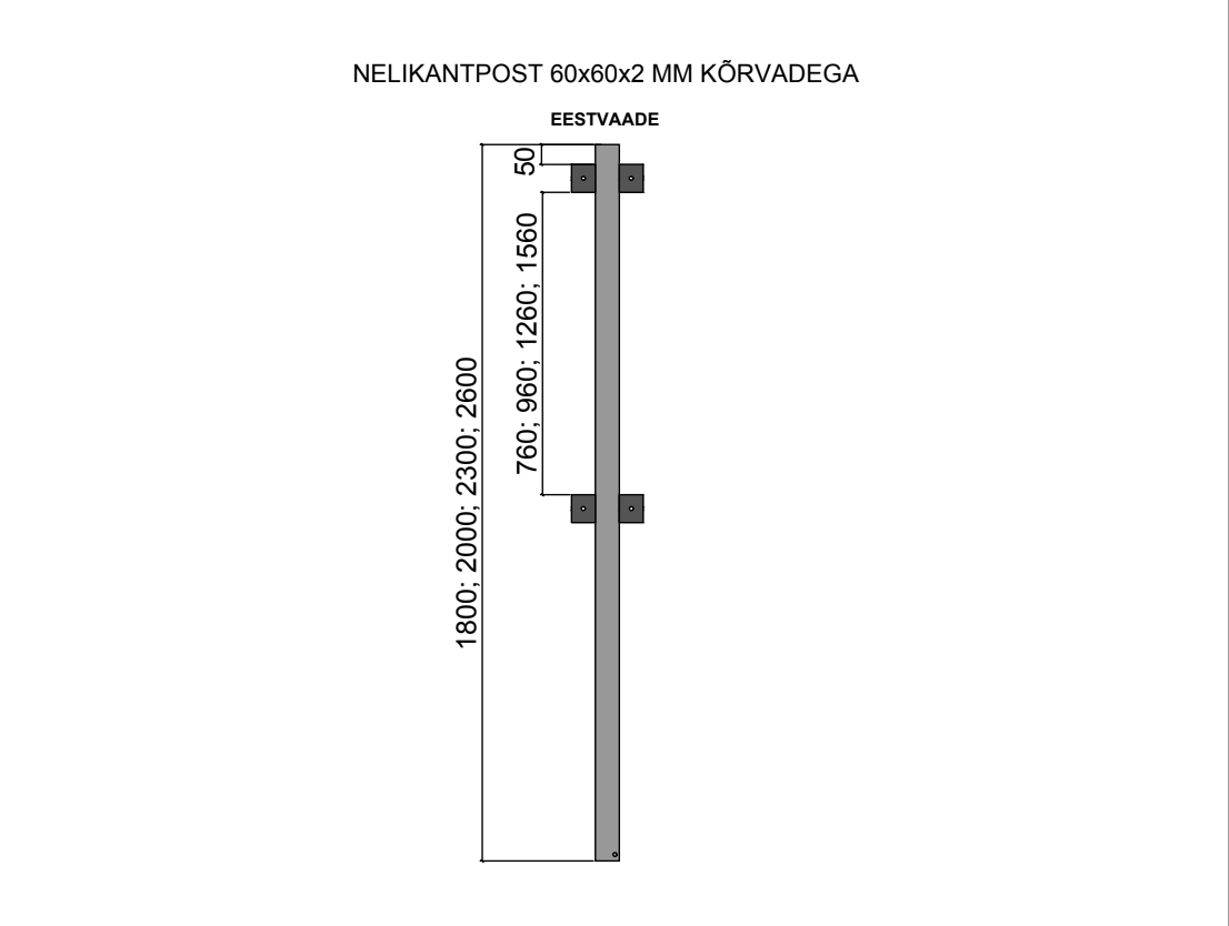 Puitaia post kõrvadega (60×60 mm)