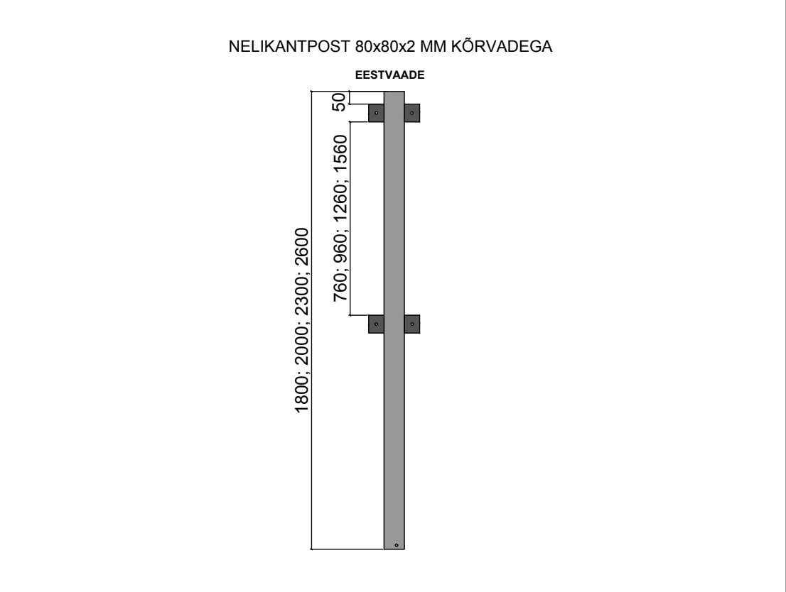 Puitaia post kõrvadega (80×80 mm)